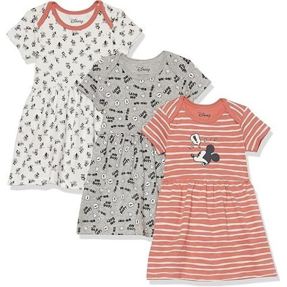 3-Pack Amazon Essentials Baby Girls Disney Dress Preemie Mickey Expressions